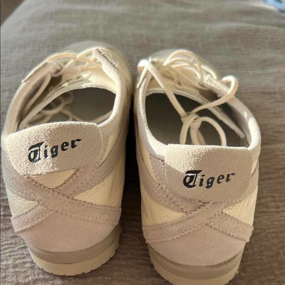 Onitsuka Tiger by Asics Cream and Beige Women's Athletic Sneakers - Picture 3 of 8